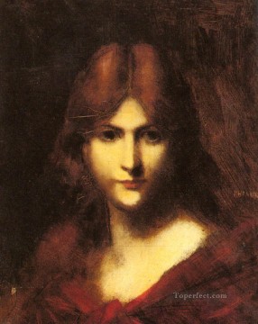 A Red haired Beauty Jean Jacques Henner Oil Paintings